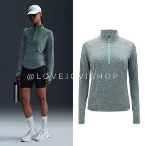 Athleisure | Nike Running Dry-FIT Green Blue Heathered Pullover | Performance